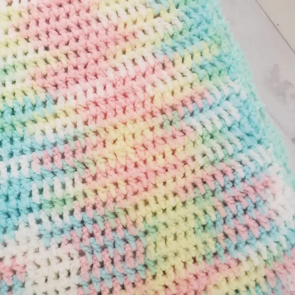Crochet multi color baby crib blanket size 36